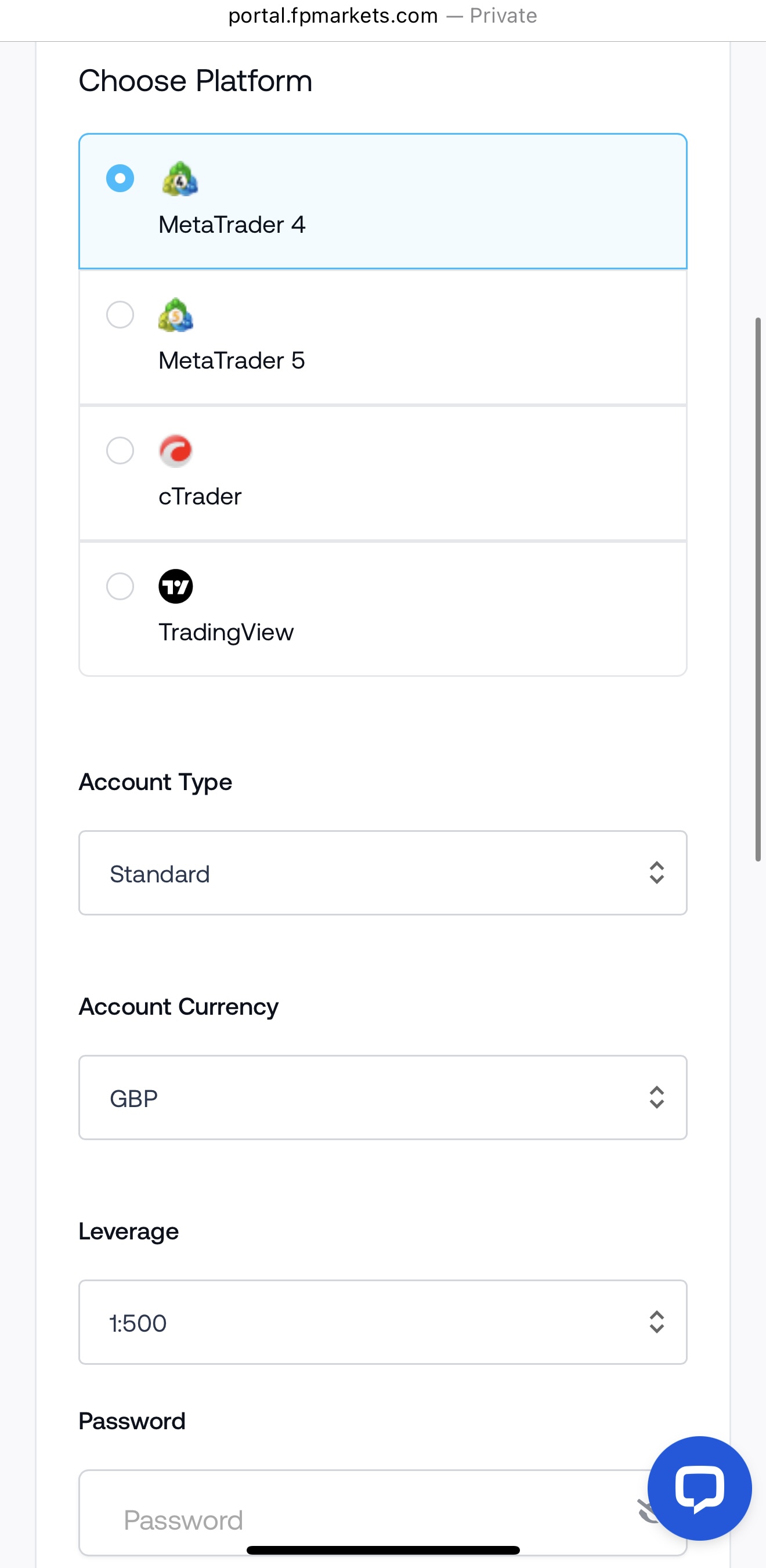 FP Markets sign-up screen (replace this image)