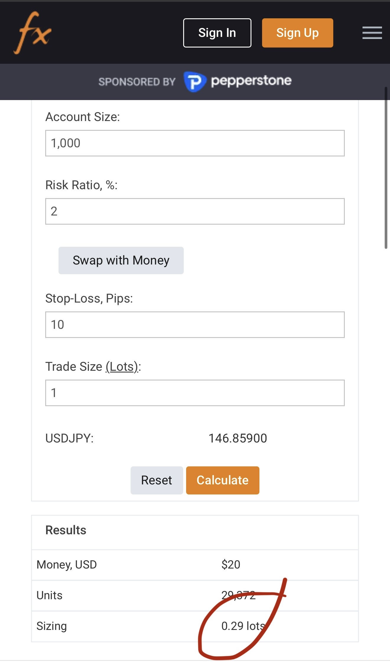 FP Markets sign-up screen (replace this image)